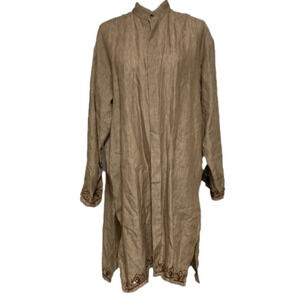 Eskandar Linen Sequin Beaded Tunic Duster Tent Dress
